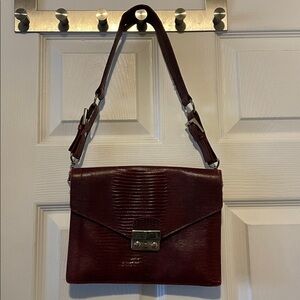 VINTAGE red burgundy wine croc snake leather purse bag clutch 🇮🇹 Italy